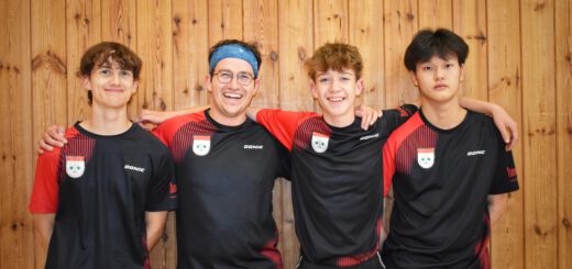 1. Herren-Mannschaft von links: Marinus Huber, Michael Huber, Thomas Schöffel, Kevin Li